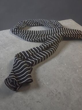 Cejon Black & White Striped Lightweight Scarf